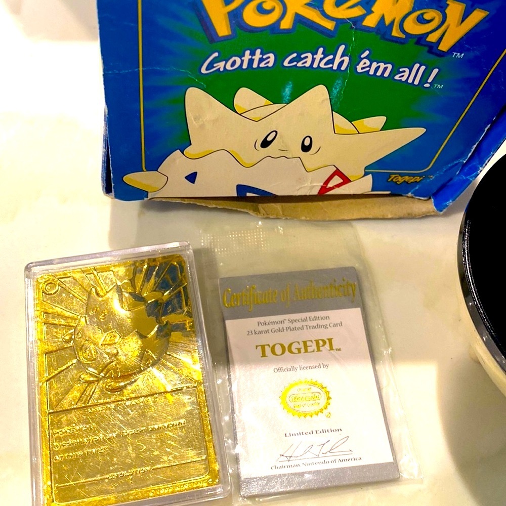 Collectible Togepi 23k Gold Card in Pokeball Case